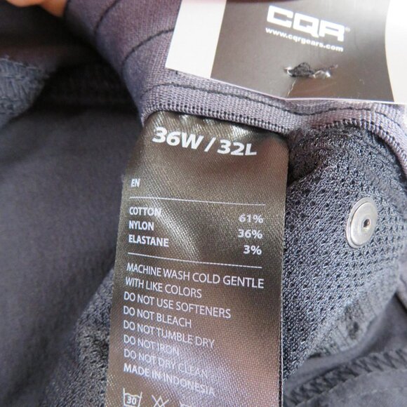 CQR Pants Mens 36x32 Black Tactical Cargo Stretch YKK Zipper Nylon Blend Outdoor - Picture 9 of 12